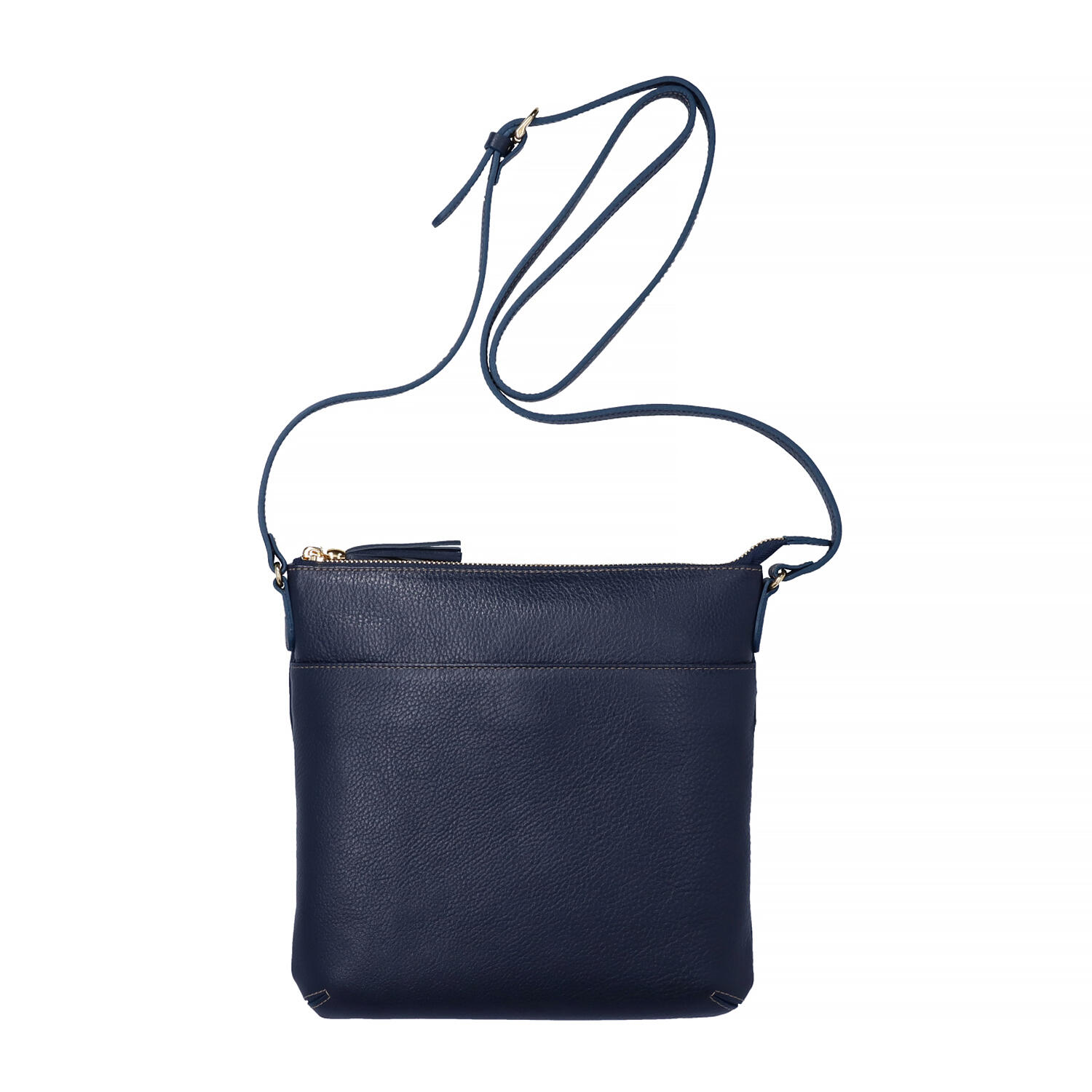 縦型 オリーブレザー 牛革 薄マチ ショルダーバッグ | エールック株式