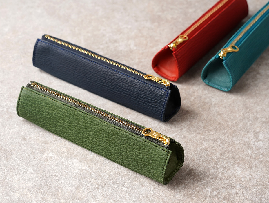 シャークレザー】国産サメ革を使用したスリムなペンケース