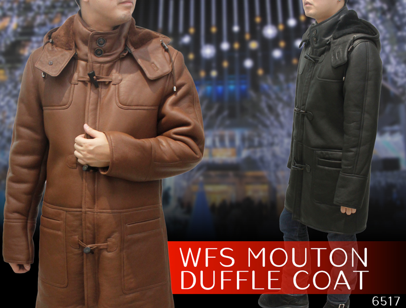 メンズ ダッフルコート ラム/ムートン・WFS ムートンコート 6517
