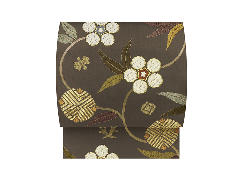 唐綾錦 「吉祥笹蔓文様」袋帯(T89148ge) 帯紹介