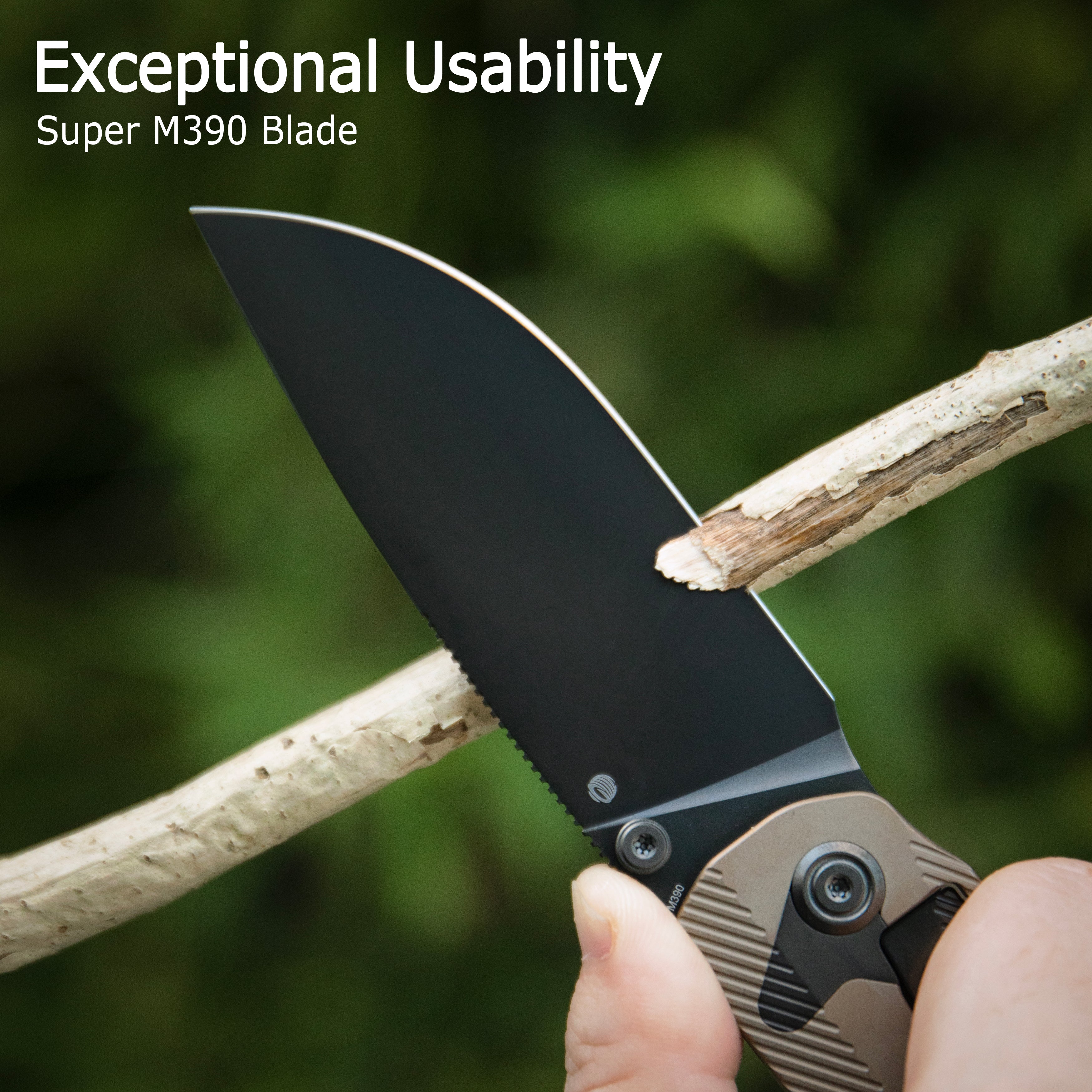 KB Zephyr Integral Tactical Folding Knife Bronze Ano Titanium Handle 4