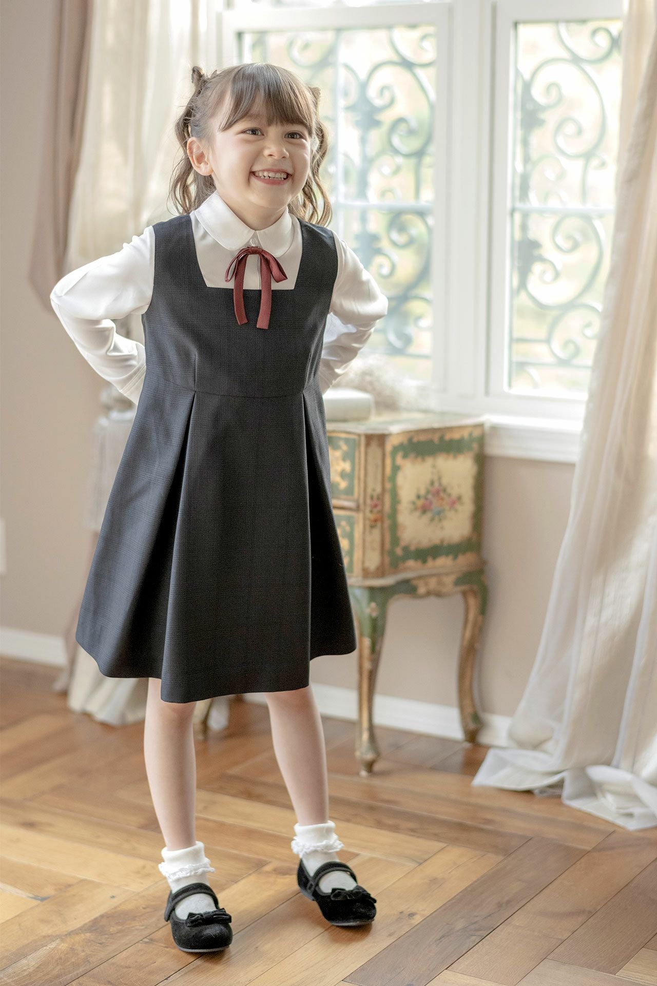 送料無料【超目玉セール】卒業式 入学式 グレンチェックアンサンブル