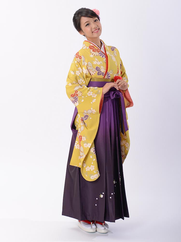 高級卒業式袴レンタル】2-12 卒業式の袴レンタル・正絹二尺袖着物