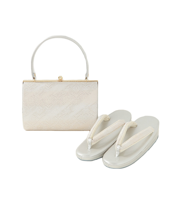 オプション小物レンタル】草履バッグセット シルバー フリーサイズ(22