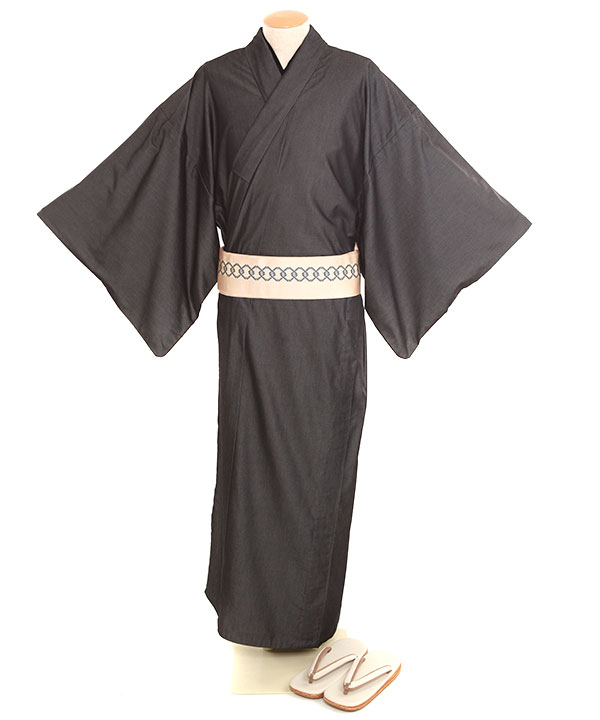 メンズ着物｜「倉敷和DENIM 」シルクデニム着物 墨 sumi｜身長176