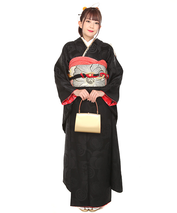 ブランド振袖レンタル｜今田美桜 黒無地｜F0432｜LL｜宅配着物レンタル
