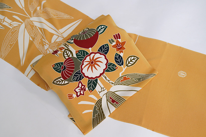 栗山吉三郎 ちりめん和染 紅型 九寸 名古屋帯 – 創業80年 福岡県田川市