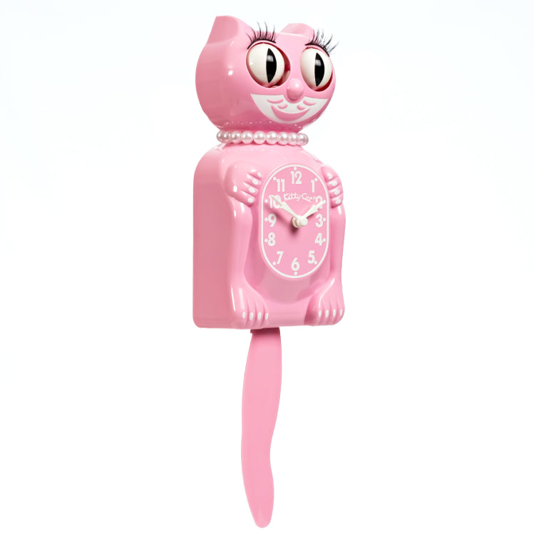 Pink Satin Miss Kitty Cat Klock | Petite 12.75
