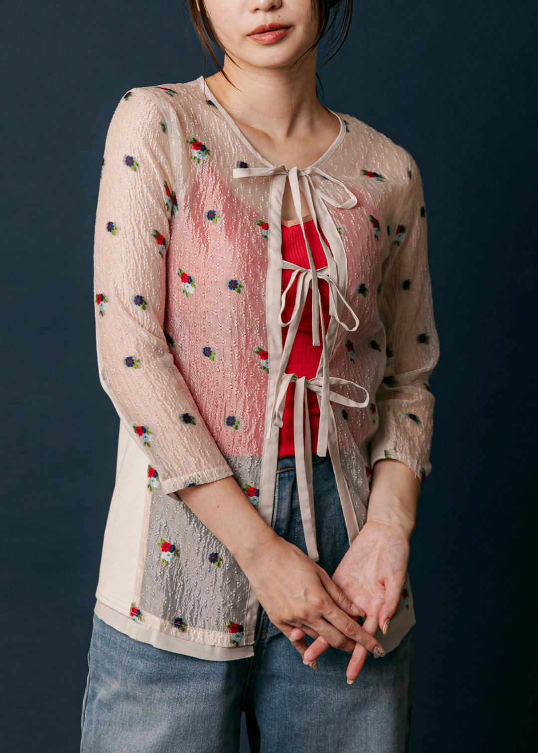 Flower jacquard blouseフワラージャガードブラウス/K251-62241 – Kittle.