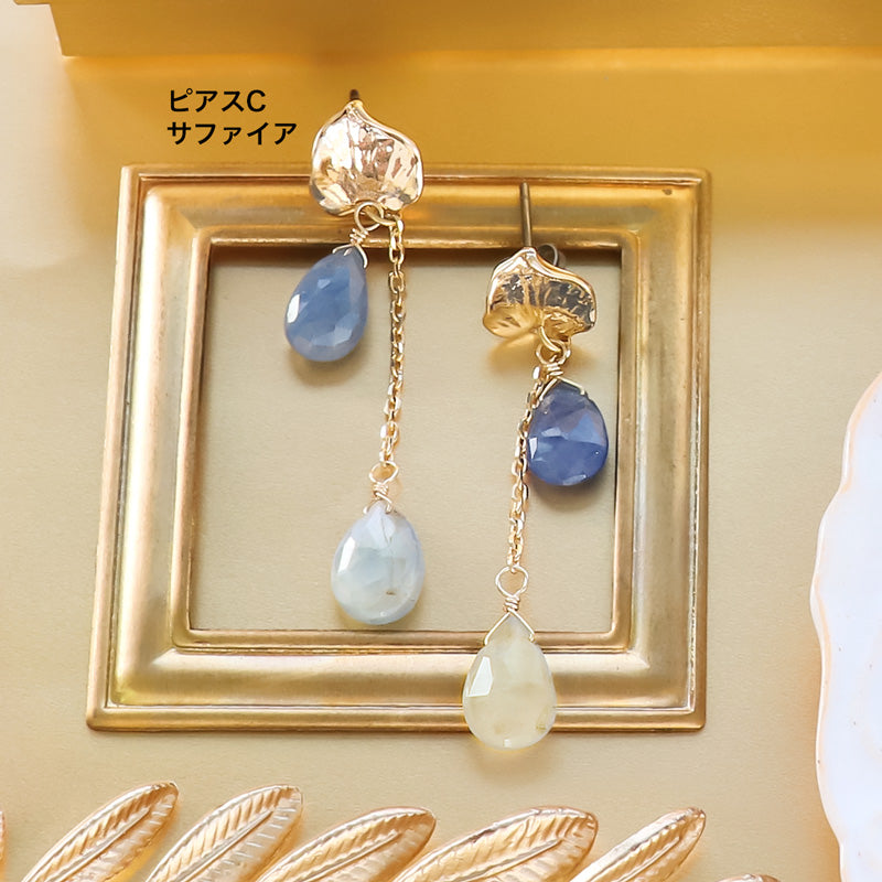 レシピNo.KR1303 天然石カスタムパーツのイヤーアクセサリー4種 – 貴和