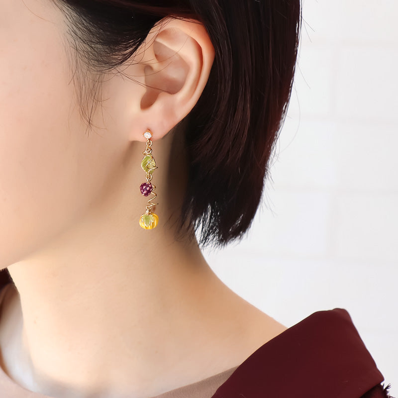 ピアス キュービックジルコニア カン付2 ゴールド – 貴和製作所