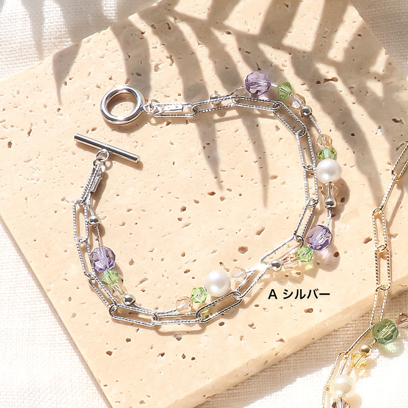 レシピNo.KR1239 貴和クリスタルのマルチカラーブレスレット2種 – 貴和
