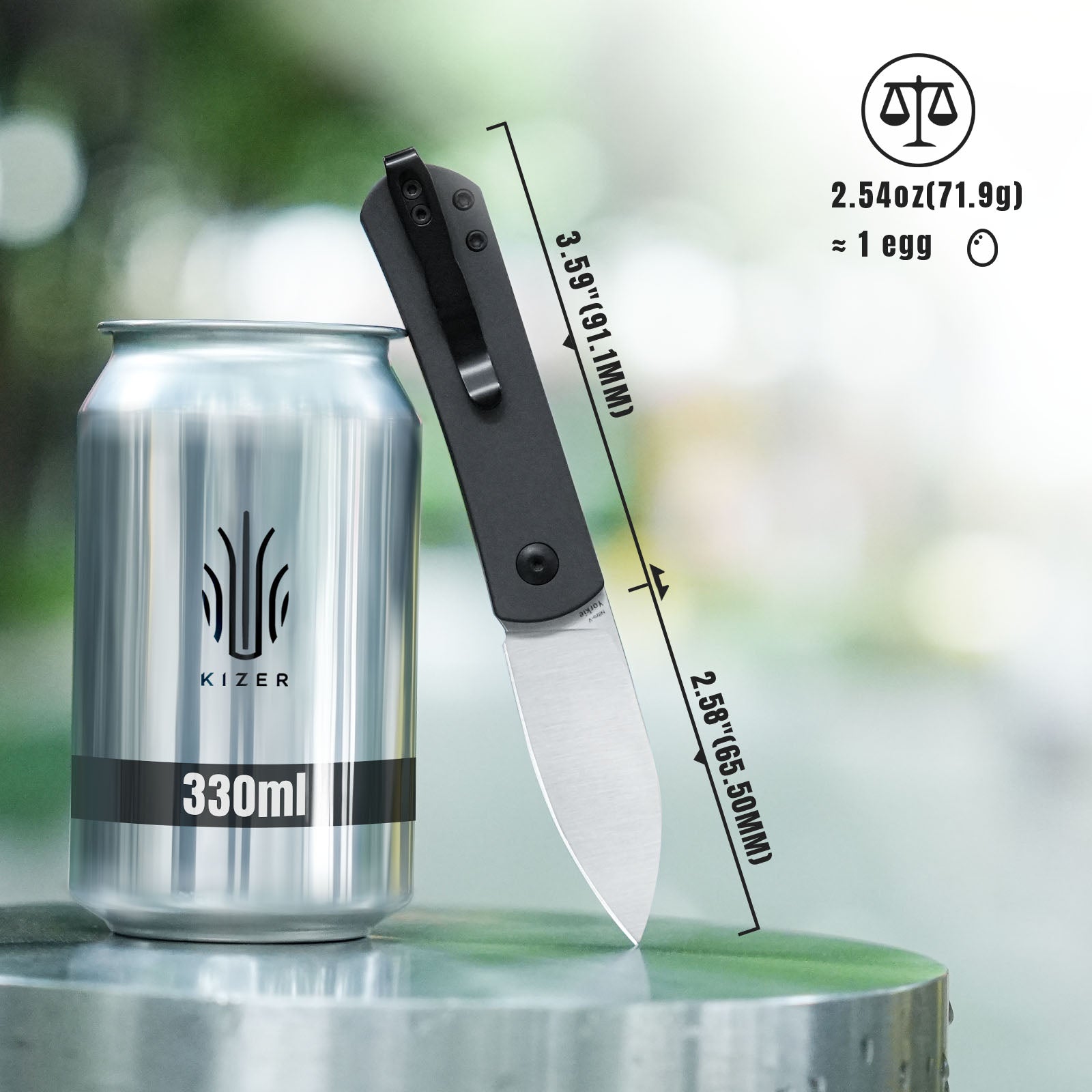 Yorkie 2.58 inch NitroV Blade Slip joint Aluminum Handle V3525A4-Kizer