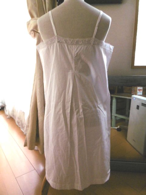 フランスアンティーク,コットン,レース,キャミソール,モノグラム入り,AO