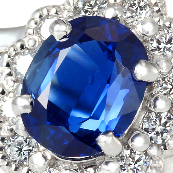 プラチナ製 サファイア ダイヤモンド リング （SA1.34ct D0.19ct・非