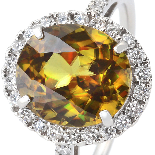 プラチナ スフェーン ダイヤモンド リング （S3.77ct D0.41ct・グリ