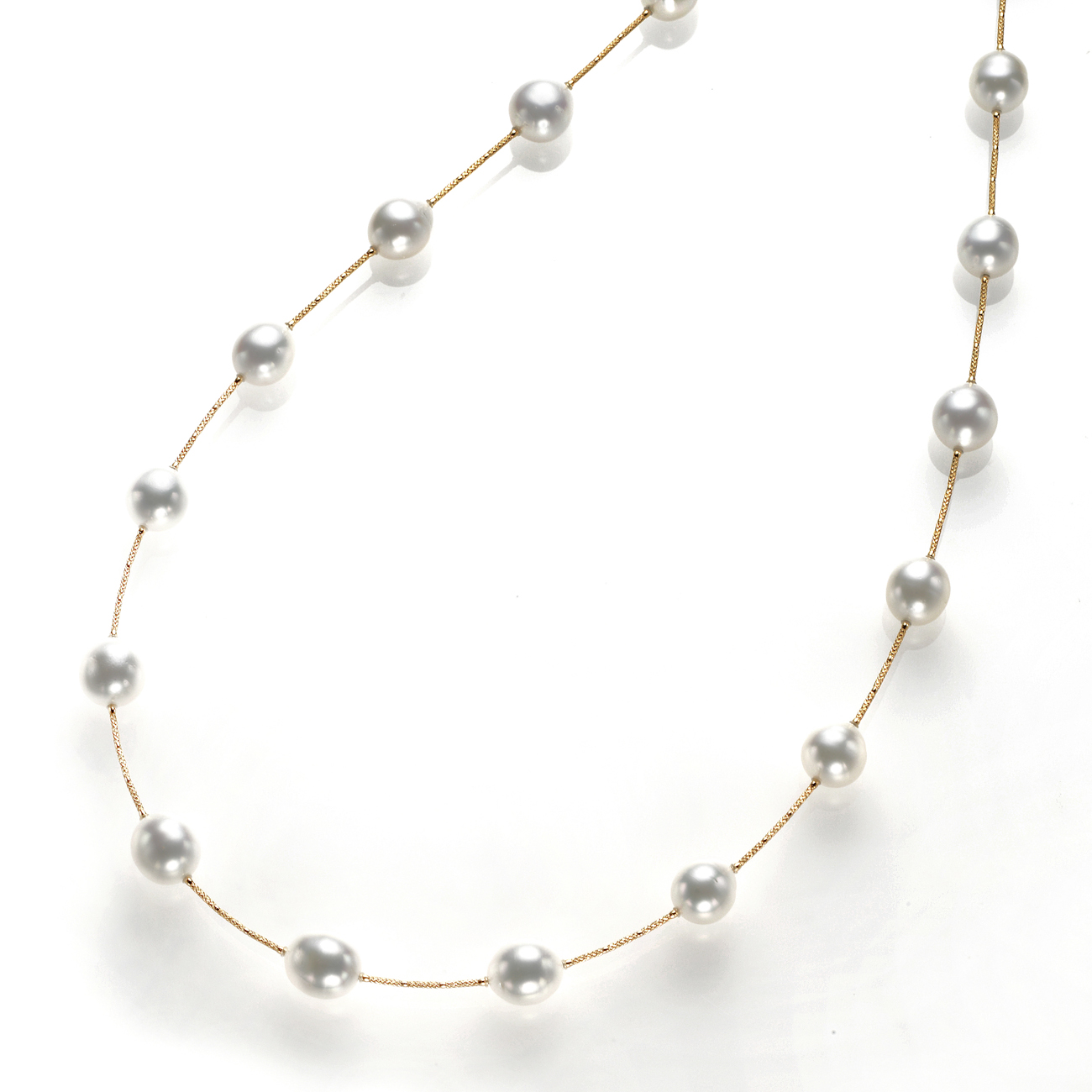 K18 南洋白蝶真珠 ロング ネックレス 88cm（12.3～12.8ミリ）｜真珠卸