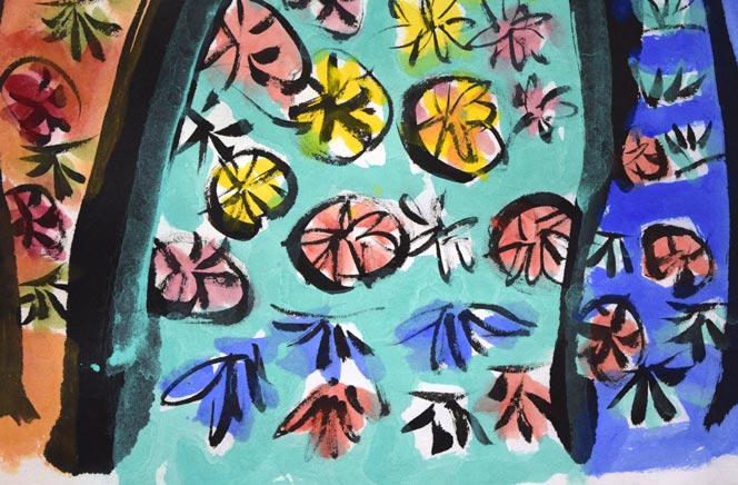 渡辺俊明「命は天のもの」詩書墨彩画・30号 絵画買取・販売の小竹美術