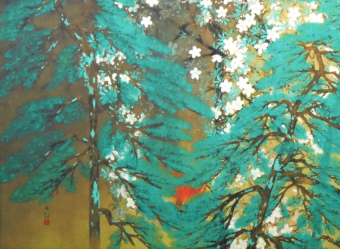 横山大観「夜桜 左隻」コロタイプ・シルクスクリーン版画 絵画買取