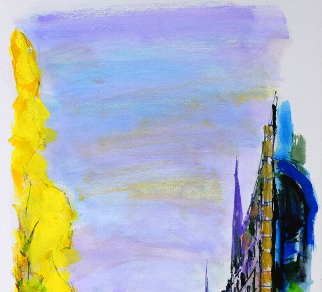 石岡剛「パリ・シャンゼリゼ通り（フランス）」アクリル画・10号 絵画