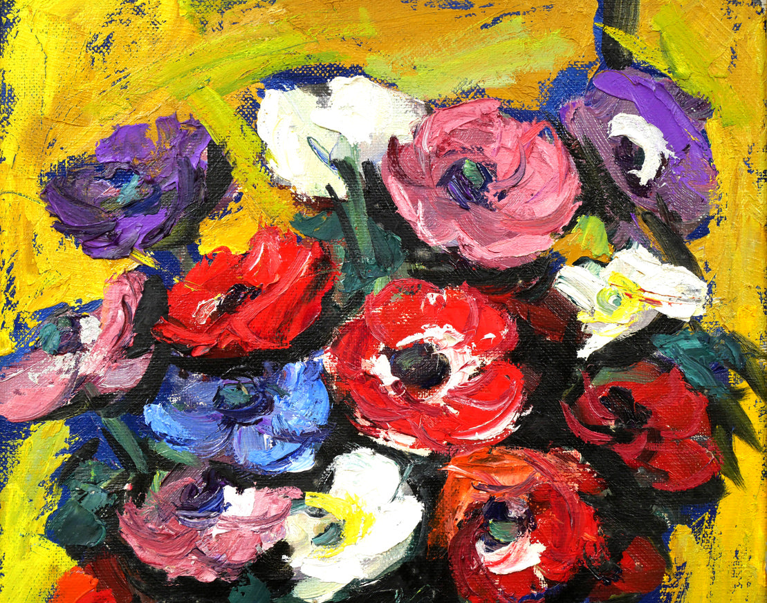 木村捷司「アネモネ」油絵・F6号 絵画買取・販売の小竹美術