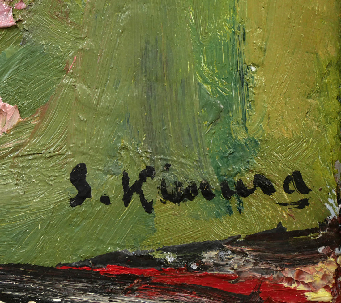 木村捷司「薔薇」油絵・F6号・1978年作 絵画買取・販売の小竹美術