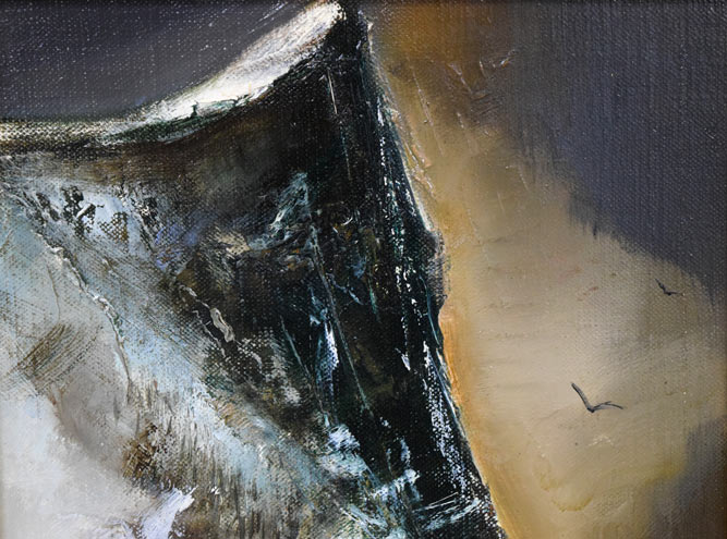 小松明「崖」油絵・SM 絵画買取・販売の小竹美術