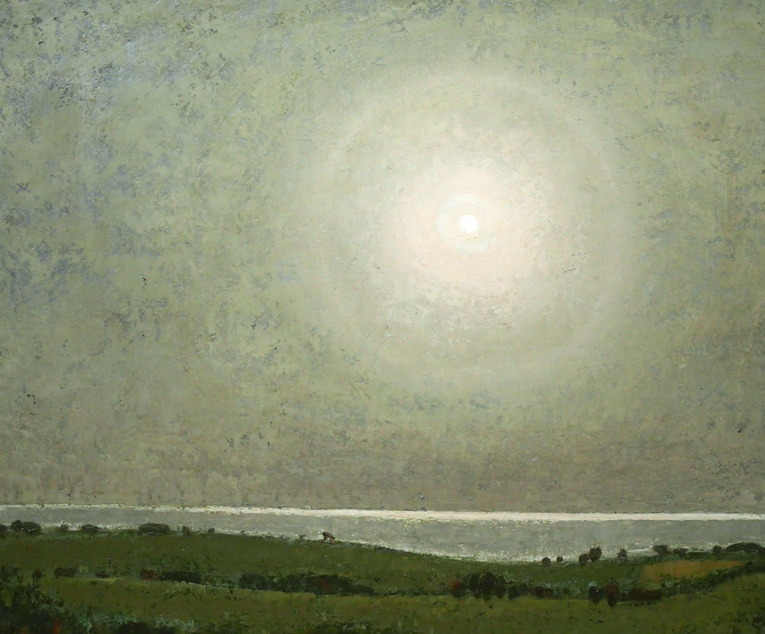 越智紀久張「日輪（厚田風景）」油絵・F10号 絵画買取・販売の小竹美術