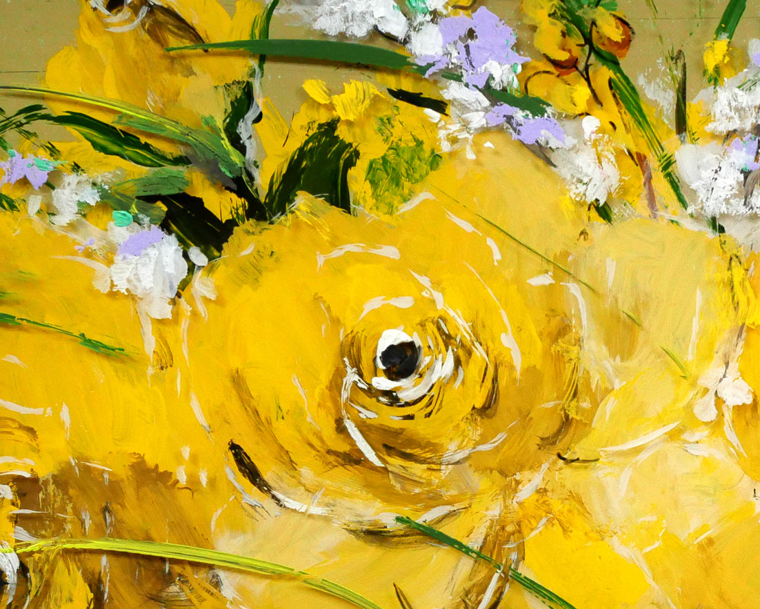大野剛正「ほのかな香り（黄色い花）」アクラス画（油彩）・5号 絵画