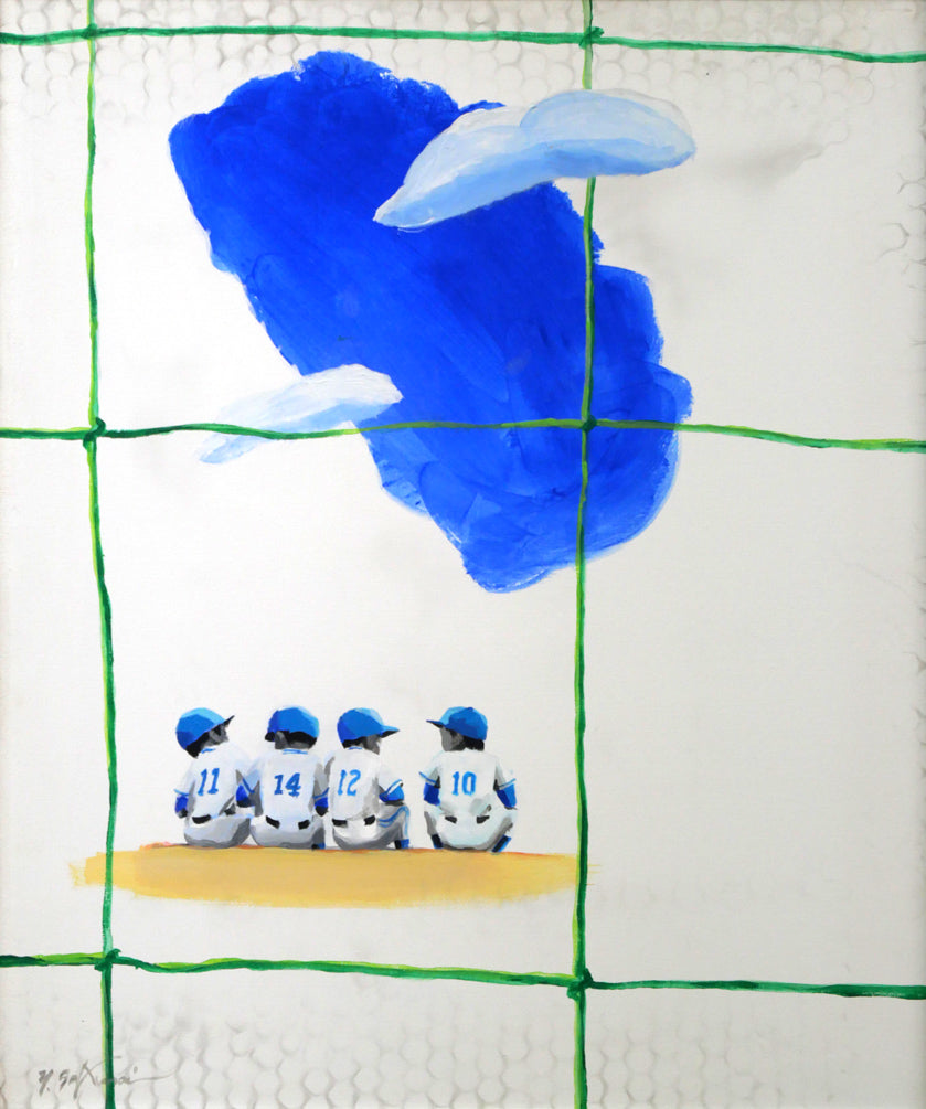 櫻井幸雄「出番のないベンチシリーズ」油絵・F8号 絵画買取・販売の