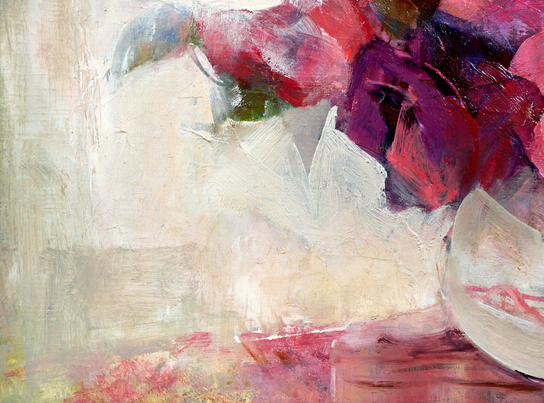 瀬古愛「薔薇」油絵・F4号 絵画買取・販売の小竹美術