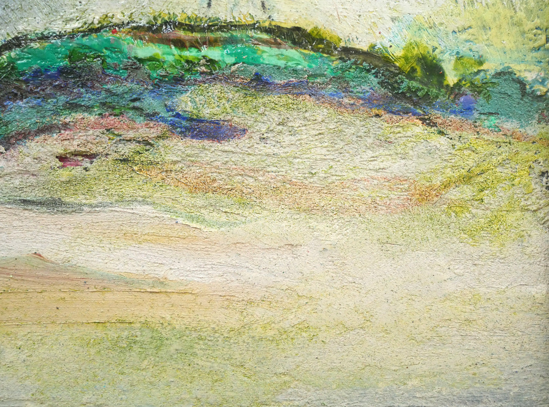 遠藤ミマン「三角点と馬」油絵・F4号 絵画買取・販売の小竹美術