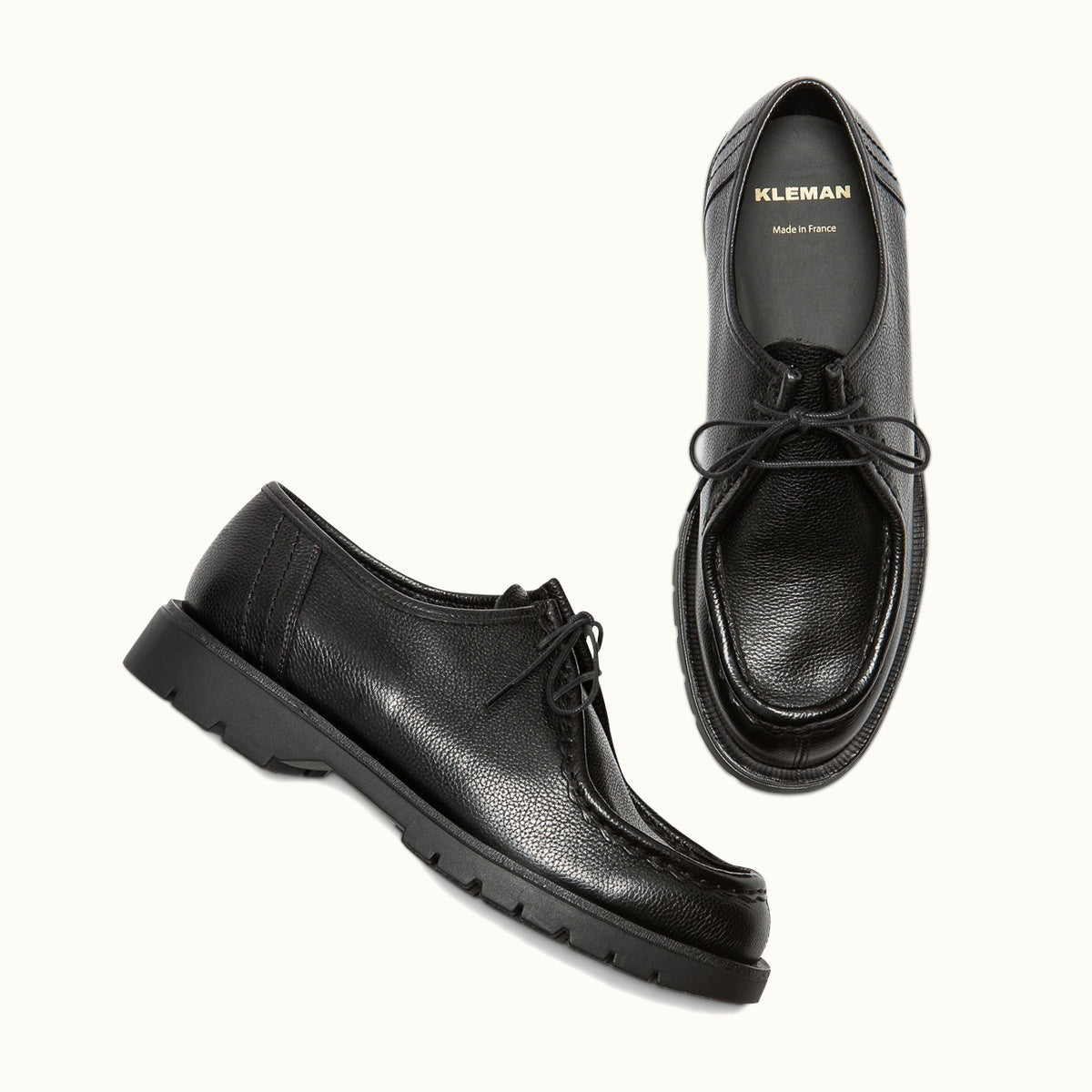 Leather Tyrolean Shoes Large Size | PADROR G VGT Black – Kleman