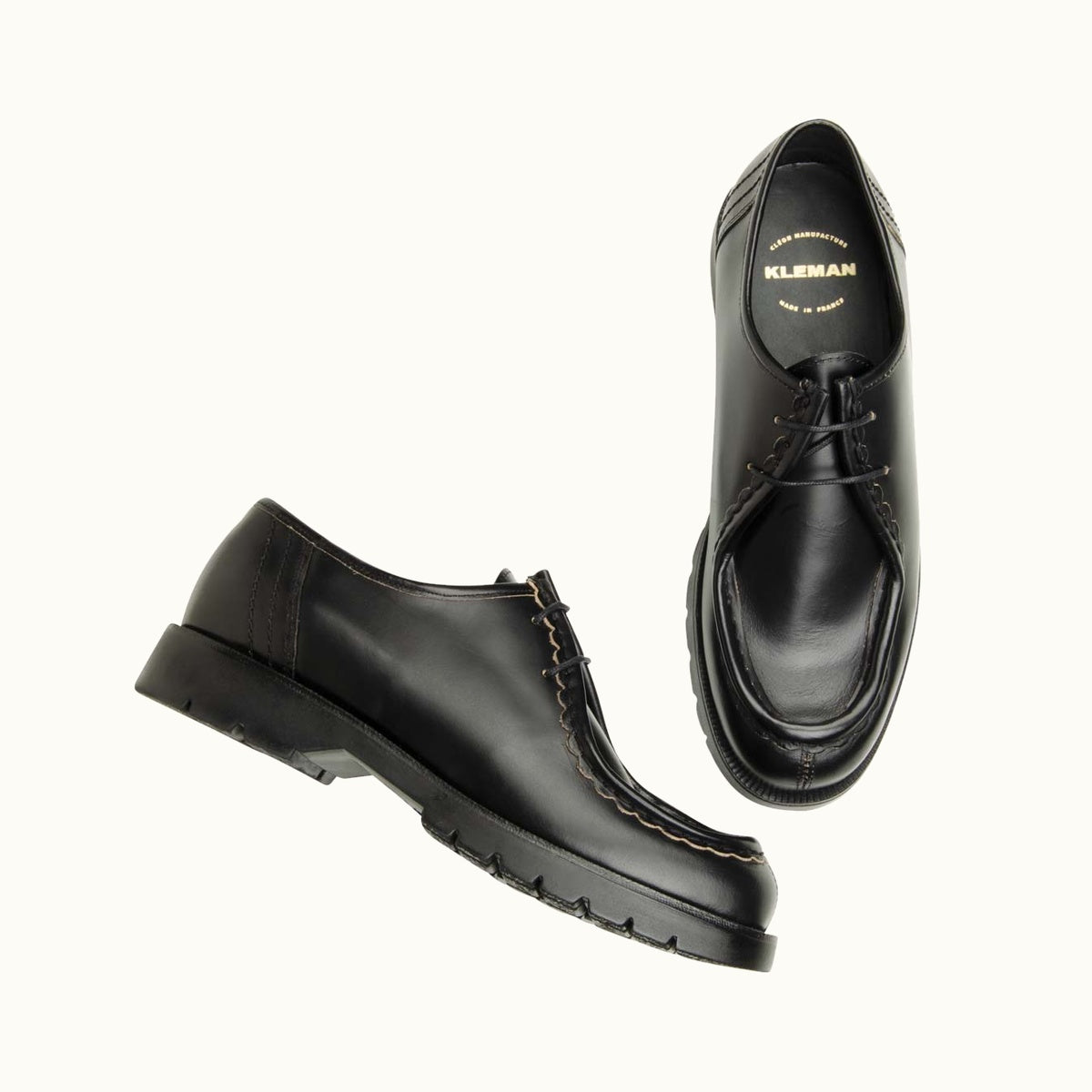 Leather Tyrolean Shoes | PADROR M VGT Black – Kleman