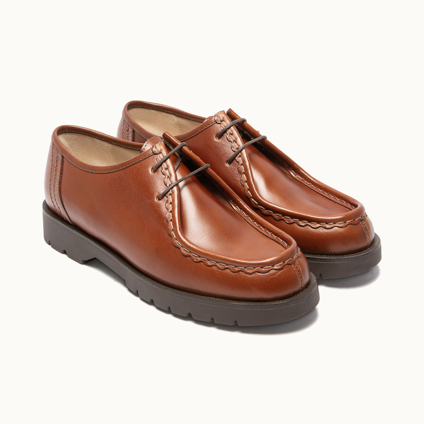 Leather Tyrolean Shoes | PADROR M VGT Brown – Kleman