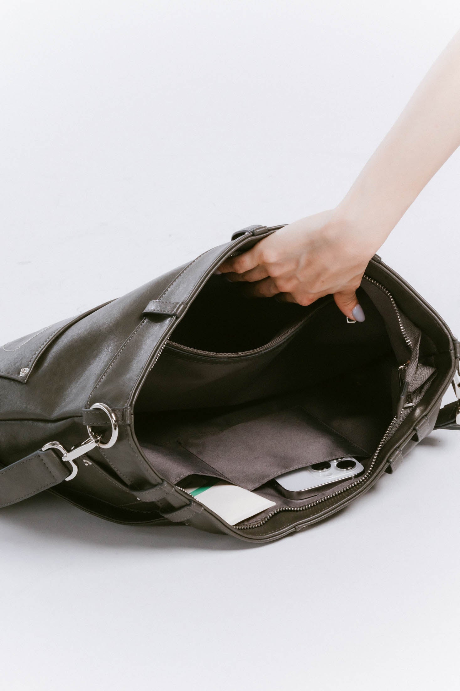 leather denim shoulder bag/2color | KNUTH MARF