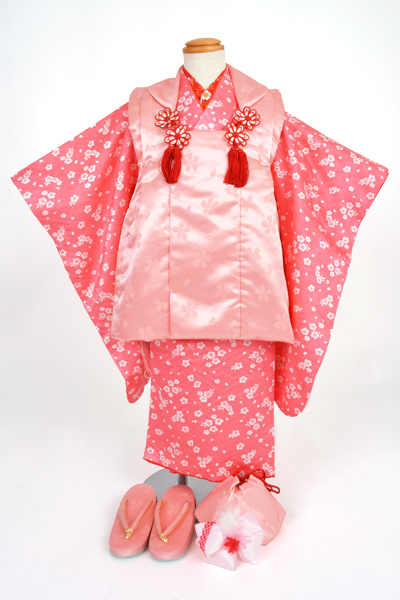 三歳被布セット(ピンク)｜着物レンタルあき (来店着付け無料・全国配送