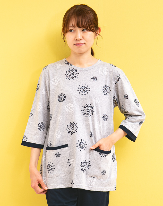 パジャマ レディース 春夏 七分袖八分パンツ かぶり 肌に優しい綿100