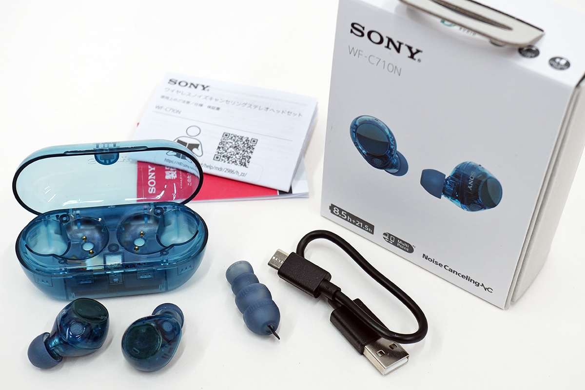 ワイヤレスノイズキャンセリングステレオヘッドセット「WF-C710N」実機