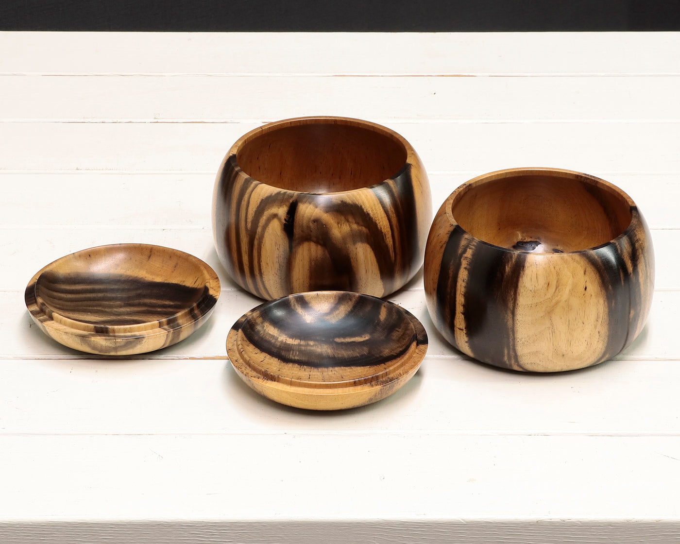 伝統工芸士 西川嵩氏製作 黒柿 碁笥 超特大 ~39号碁石用 GKKG-NS39-404