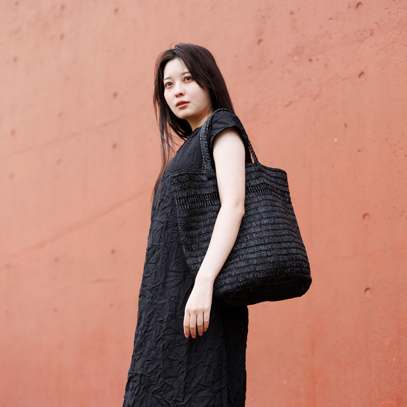 ラフィア ライントートバック 黒 L – kuros.style