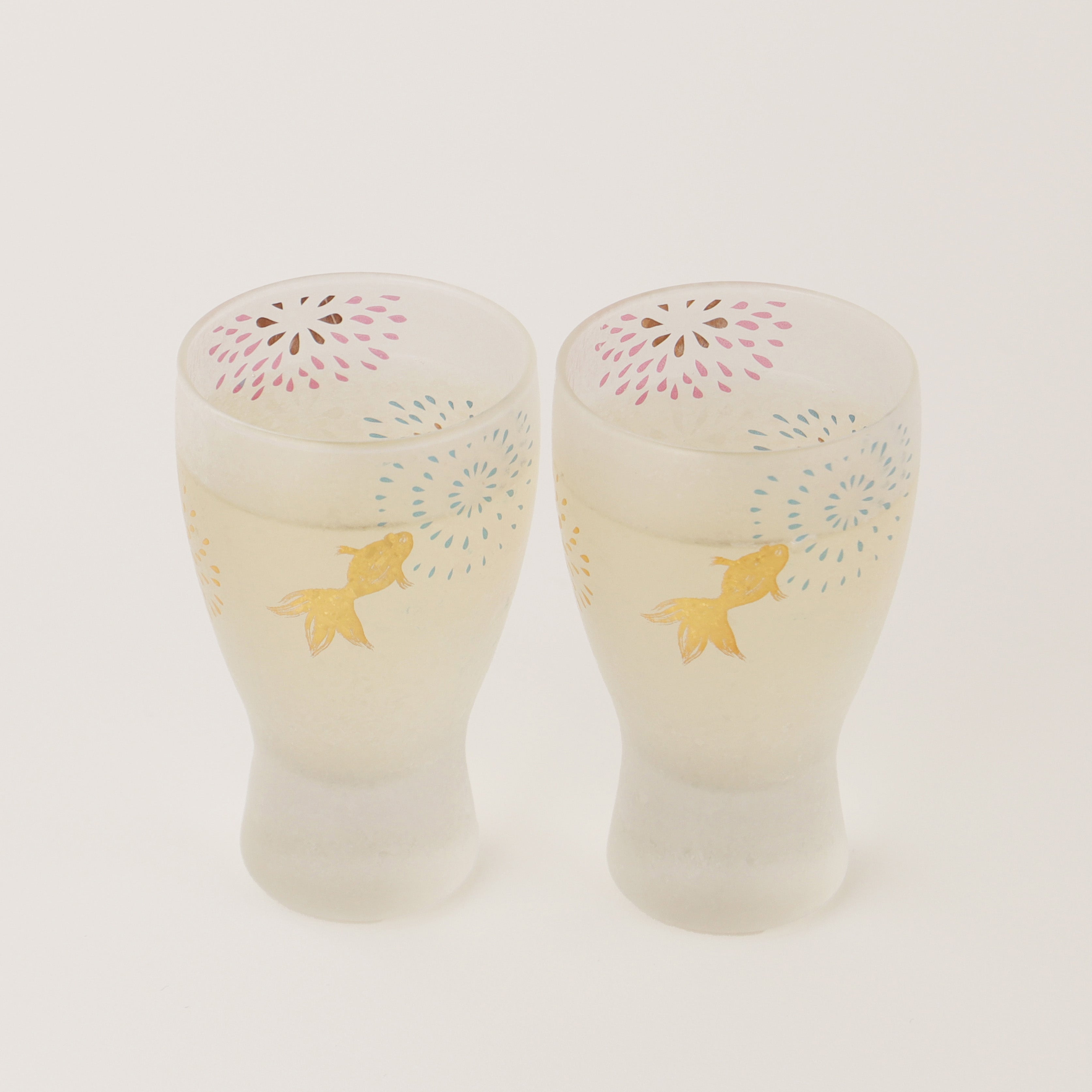 水面に映る花火が水紋と重なる日本酒グラス / ペアセット | の酒器