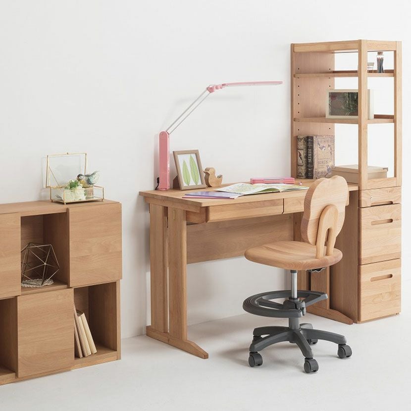 堀田木工所】 幅100cm サイン デスク 学習机 勉強机 アルダー材 自然