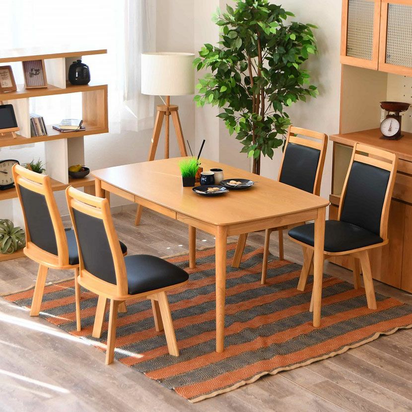4人用 ダイニングテーブルセット 5点 肘なし 回転 ダイニングチェア