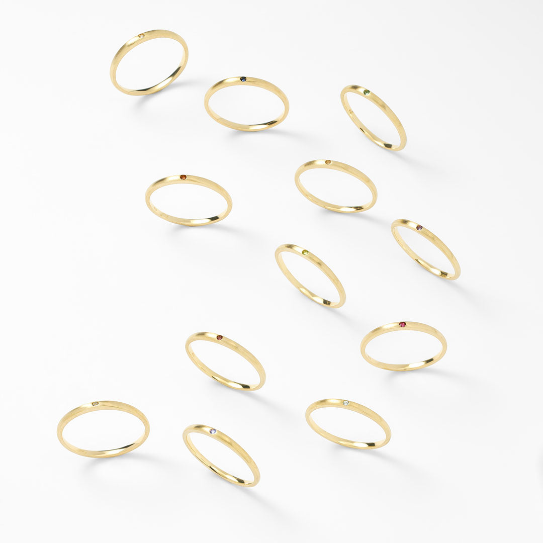 K10 誕生石 マットリング（9月：サファイア）｜36-2107 – L&Co.