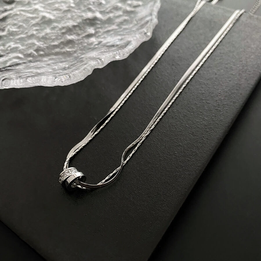 リングチャームダブルチェーンネックレス – L LABEL