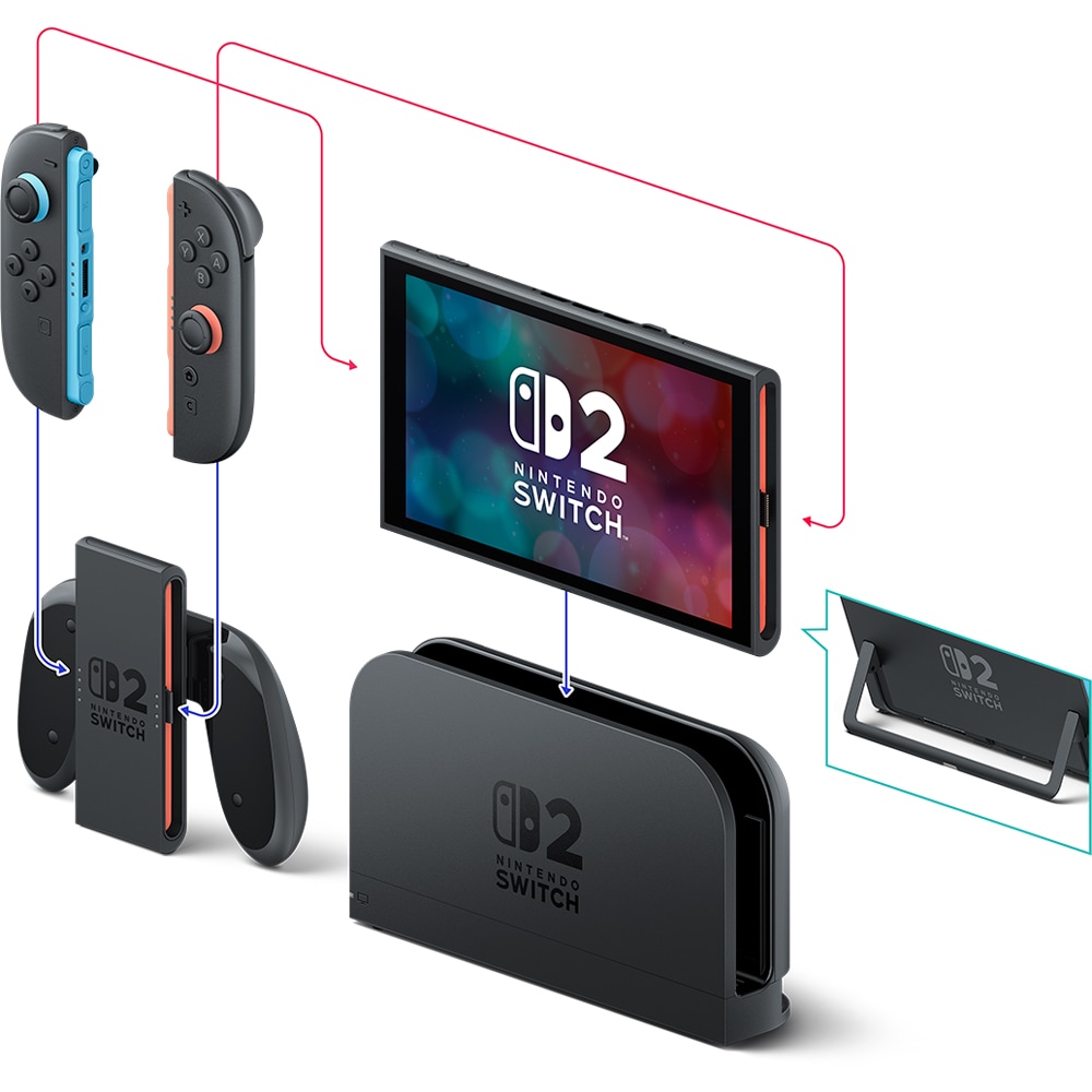 Consola NINTENDO Switch 2, Joy-Con Light Red/Light Blue + Mario