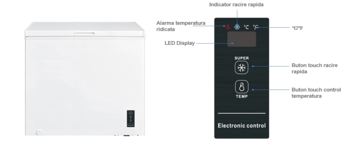 Lada frigorifica VORTEX VCF14SWH03M, 142 l, H 85 cm, Clasa E, alb