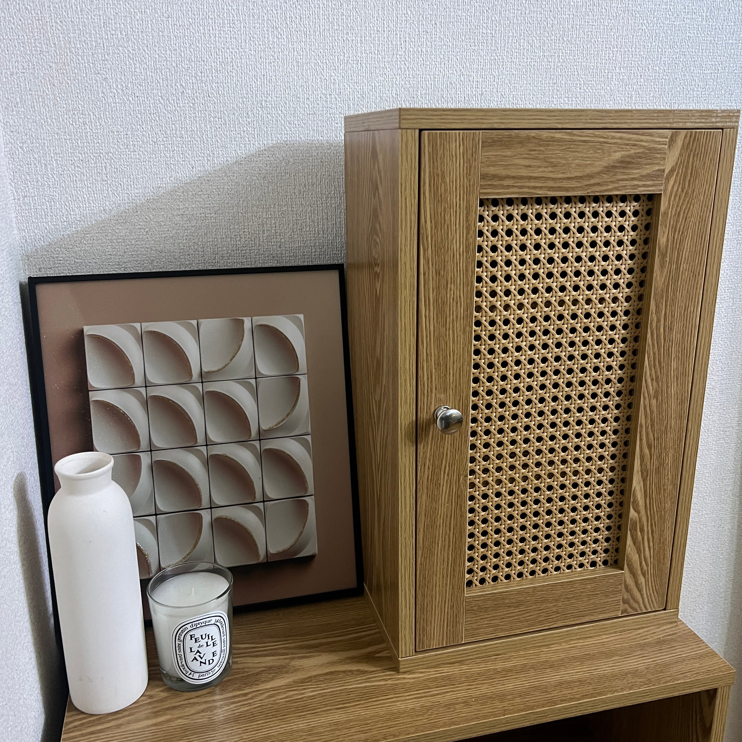 Cane Weave Cabinet (2size) ラタンの扉が目を引く、ナチュラル