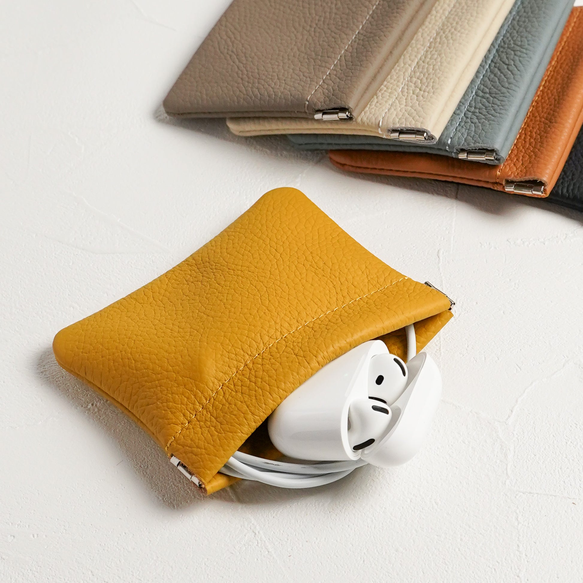 レザー ばね式ポーチ 本革 ミニポーチ 小物入れ バネ口 – Lamu's(ラムズ)